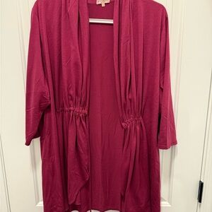 Kiyonna Deep Pink Open Cardigan